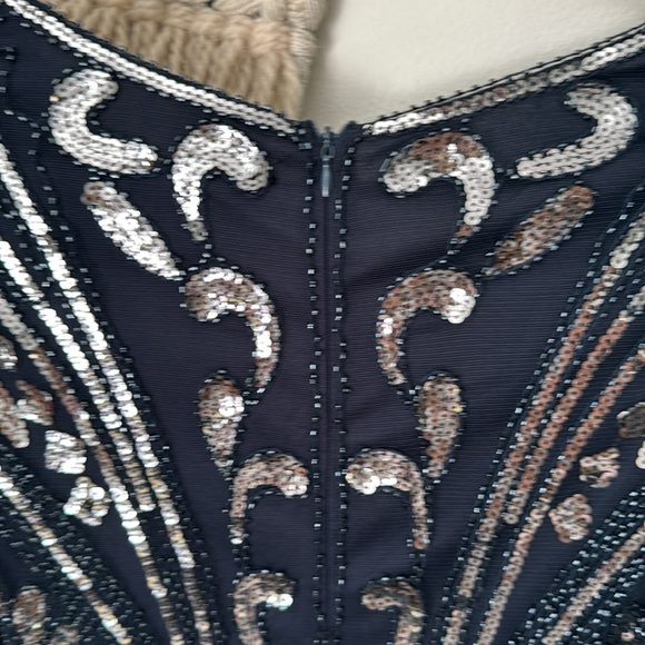 Minuet Navy Long-sleeve Embellished Dress - Picture 7 of 9